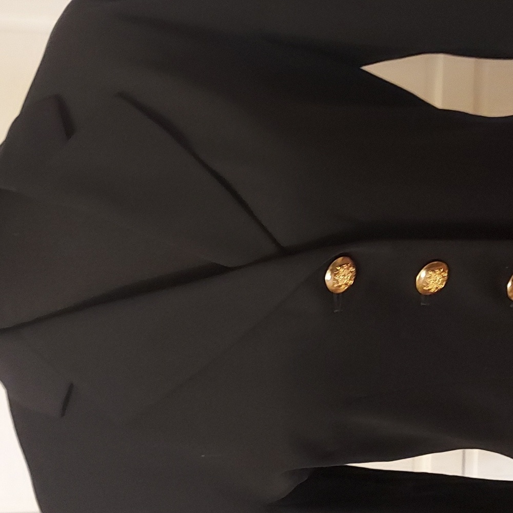 Escada Designer Suit Jacket Blazer Navy Red Size 34 Vintage - Picture 2 of 15